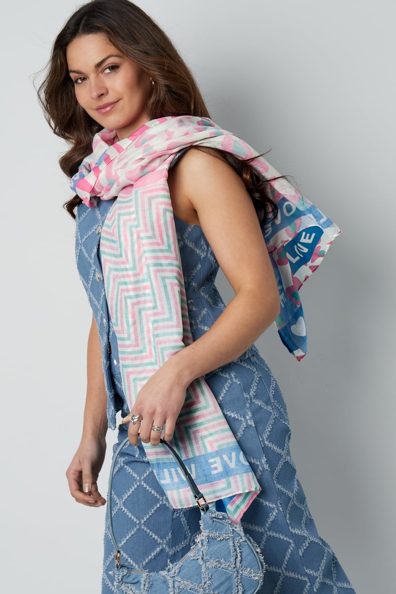 Farbenfroher Schal Wild Love - Orange & Pink - afHandmade