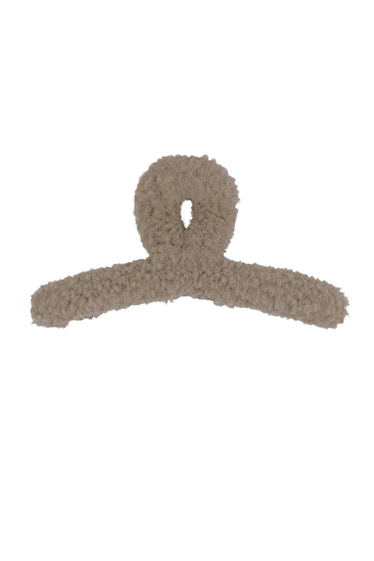 Flauschige Teddy Haarspange - Braun - afHandmade