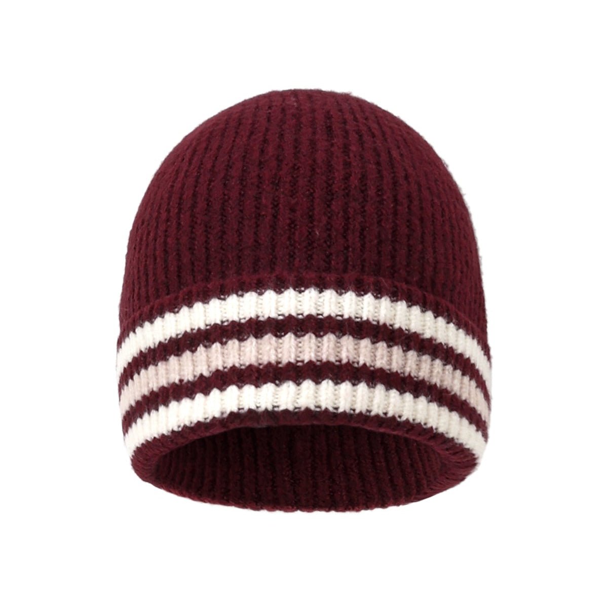 Gestreifte Beanie „Cozy Stripes“ – Unisex Mütze aus Wolle & Polyester - afHandmade