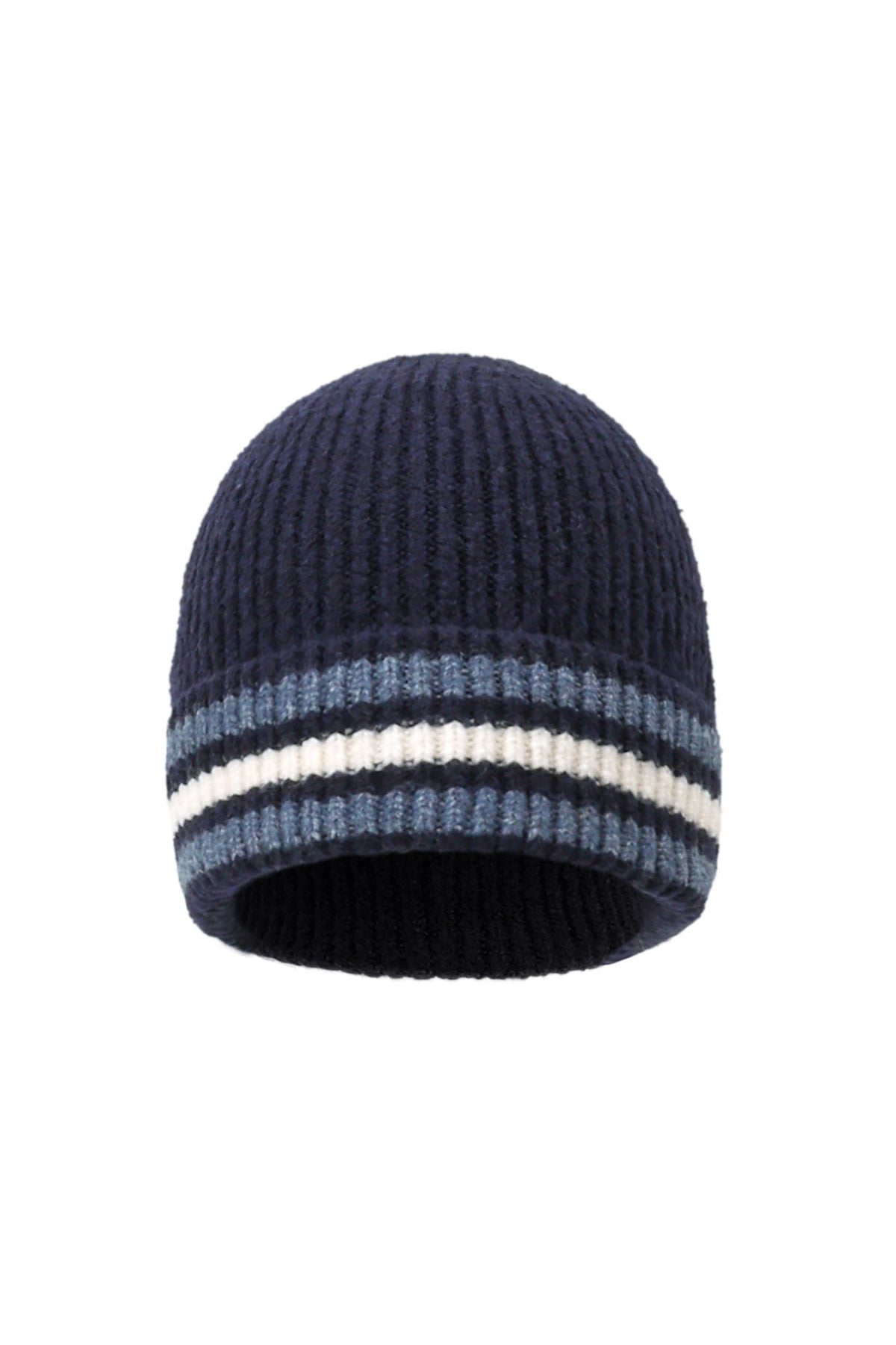 Gestreifte Beanie „Cozy Stripes“ – Unisex Mütze aus Wolle & Polyester - afHandmade