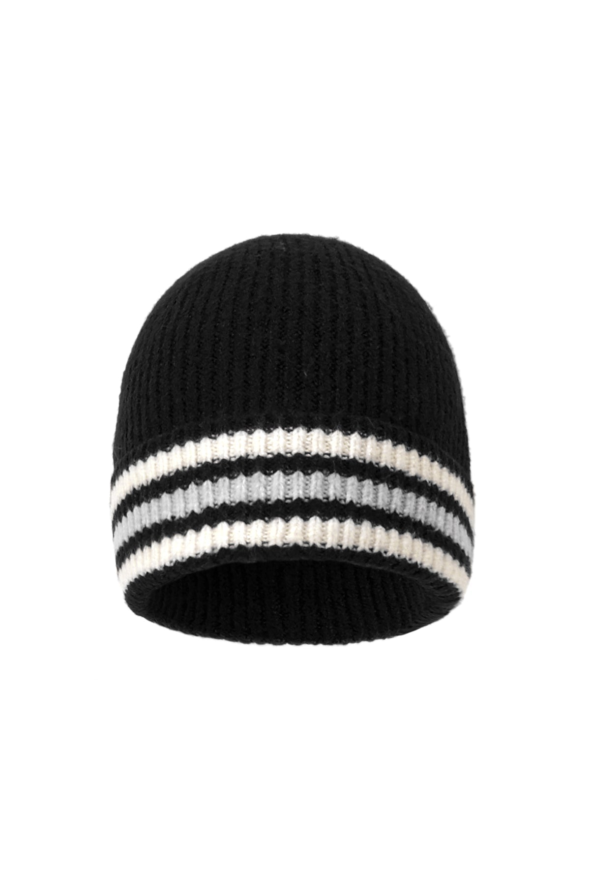 Gestreifte Beanie „Cozy Stripes“ – Unisex Mütze aus Wolle & Polyester - afHandmade