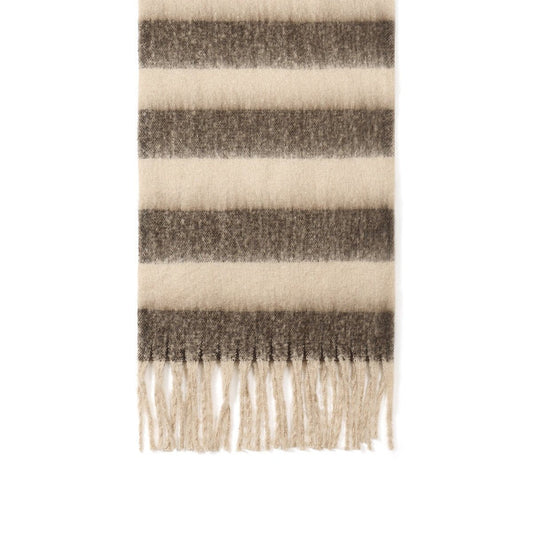 Gestreifter Damen-Schal – Kuscheliger Schal mit Fransen - afHandmade