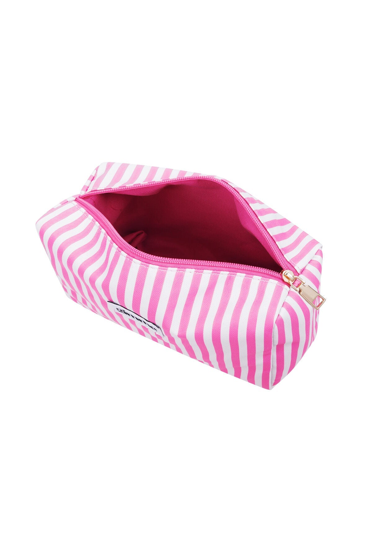 Gimme Kosmetiktasche mit feinen rosa Streifen – Beauty Bag aus Polyester 23 x 15 x 10 cm - afHandmade