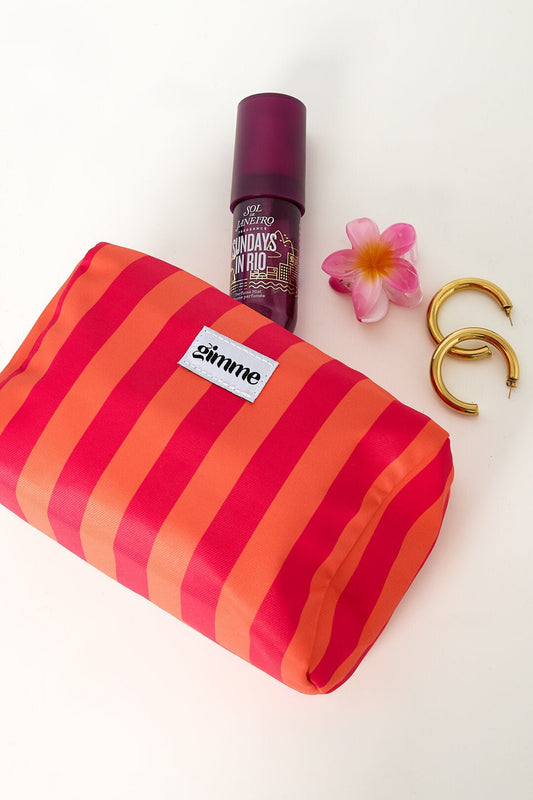 Gimme Make-up-Tasche Streifen Casual – Kosmetiktasche in knalligen Farben - afHandmade