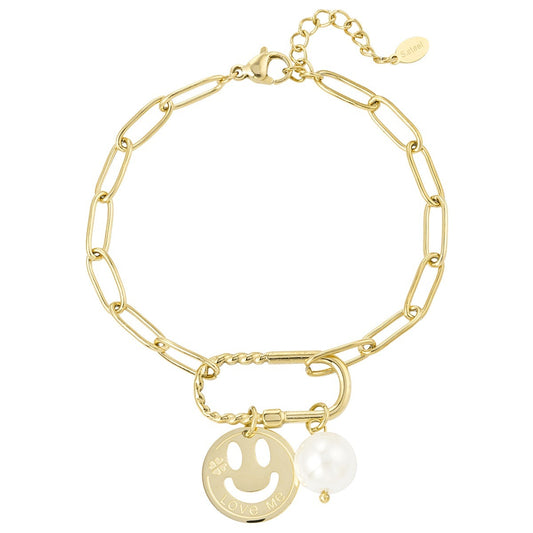 Gliederarmband mit Anhänger - lächelndes Gesicht - afHandmade