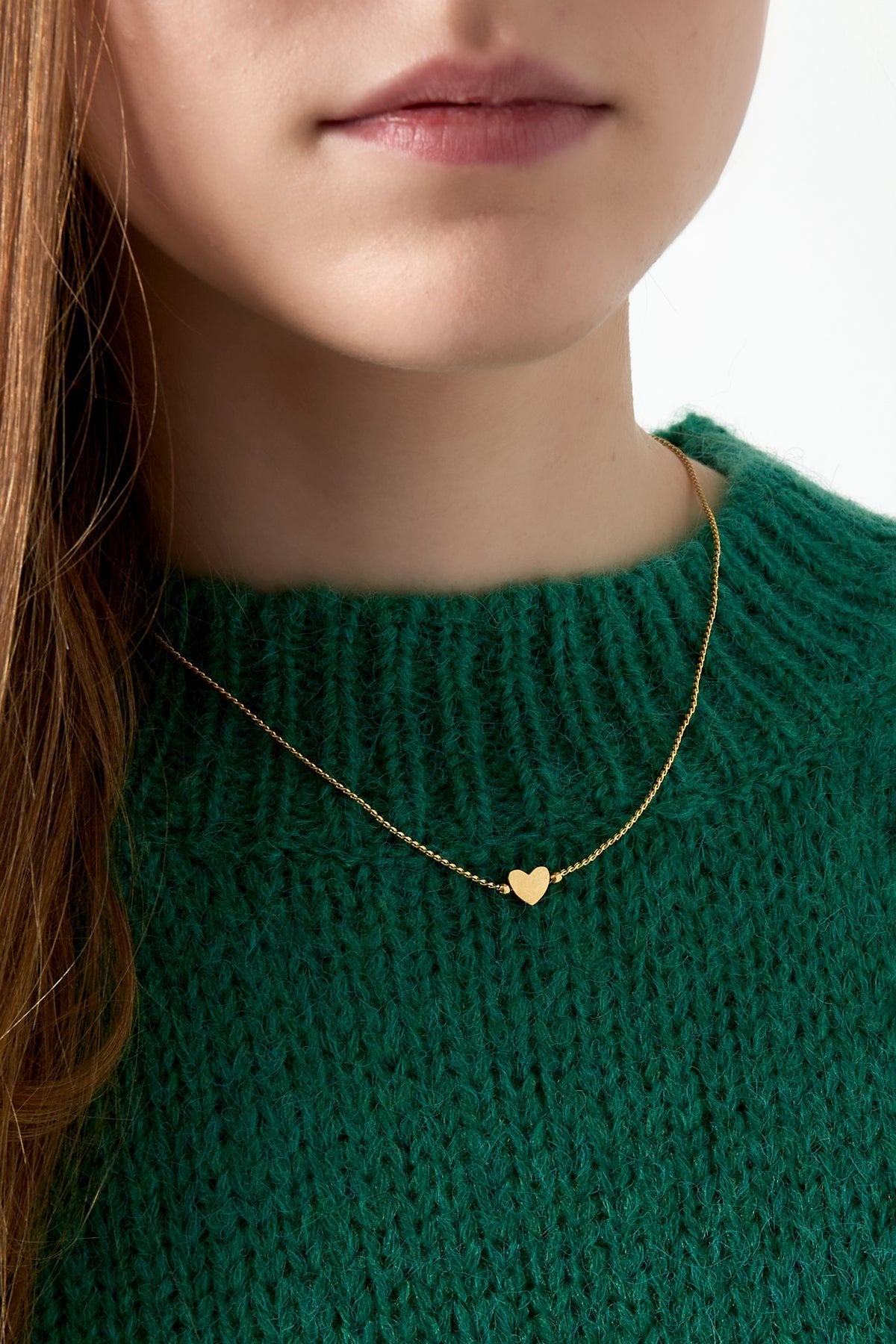 Goldfarbene Halskette mit Herz Anhänger - afHandmade