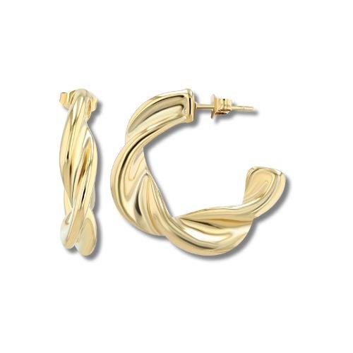 große Creolen, Statement Creolen, geschwungene Creolen, gold und silber farbig - afHandmade