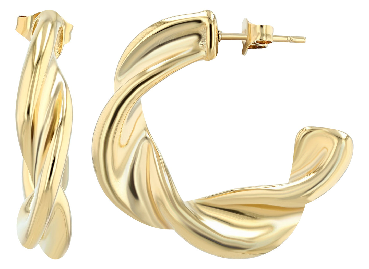 große Creolen, Statement Creolen, geschwungene Creolen, gold und silber farbig - afHandmade