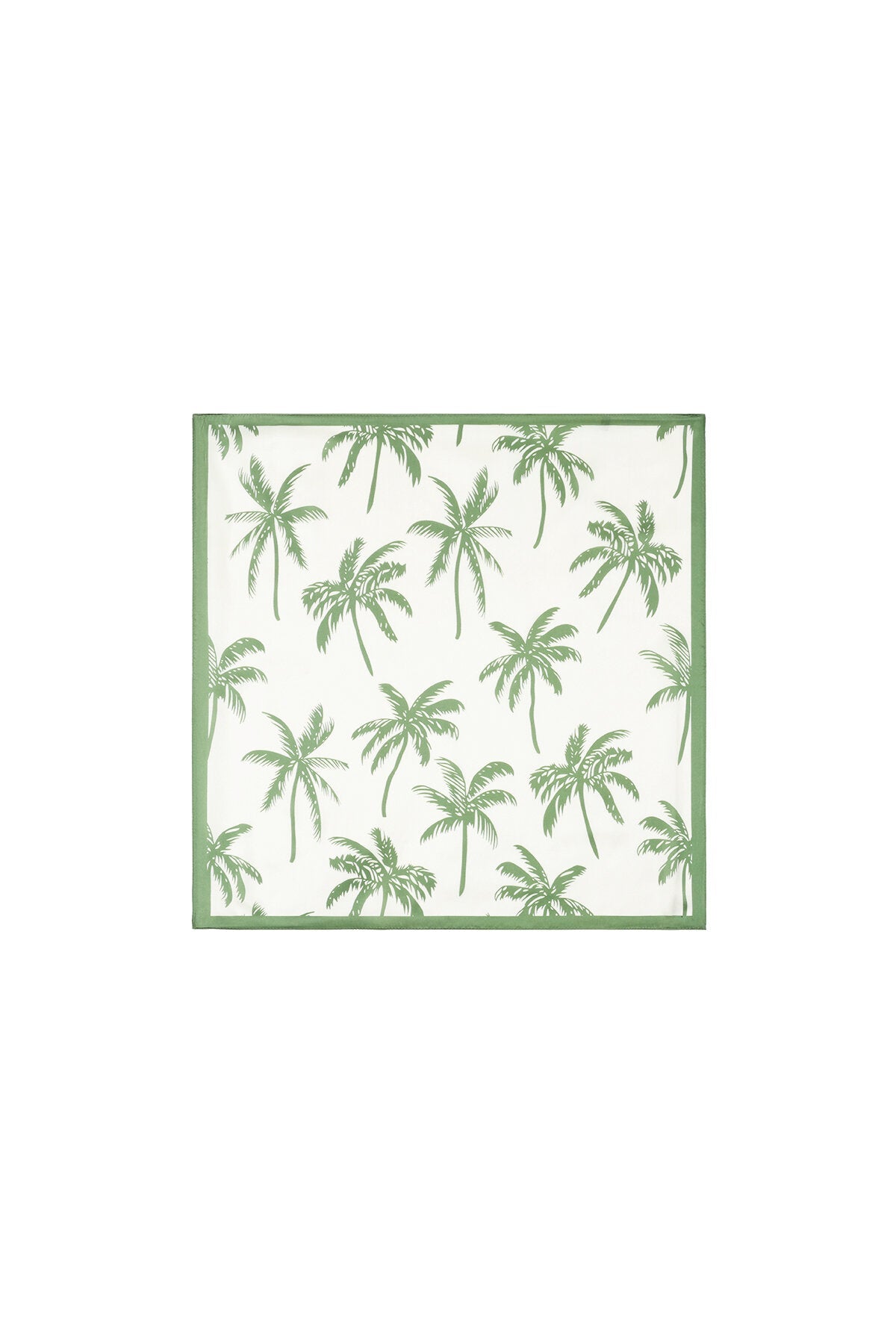 Grüner Sommerschal mit Palmenmuster – Leichtes Halstuch & Urlaubsaccessoire aus Polyester - afHandmade