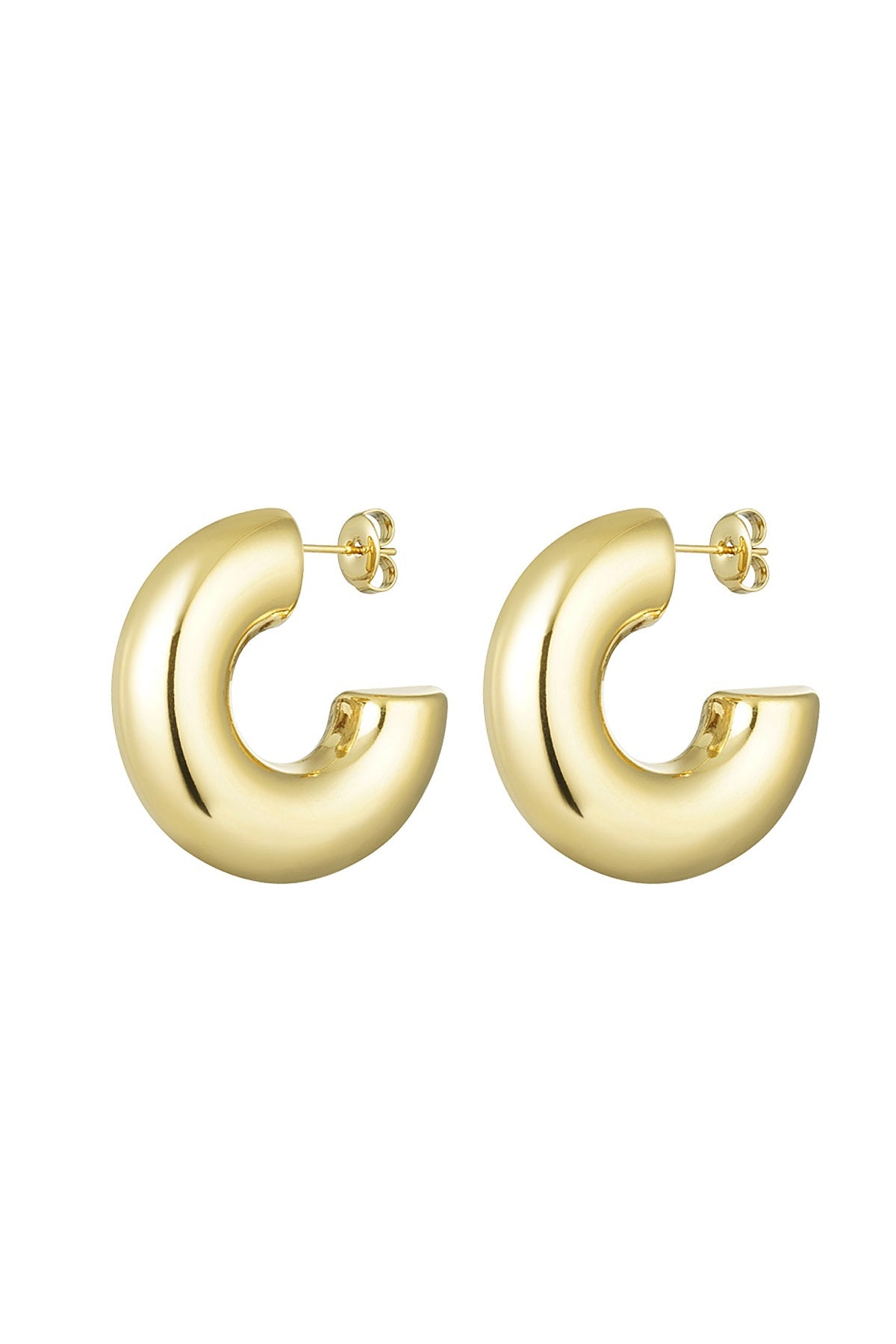 HALO – Statement Ohrstecker halbrund, dickes Basic - Design 3,1 cm - afHandmade