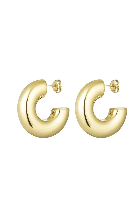 HALO – Statement Ohrstecker halbrund, dickes Basic - Design 3,1 cm - afHandmade