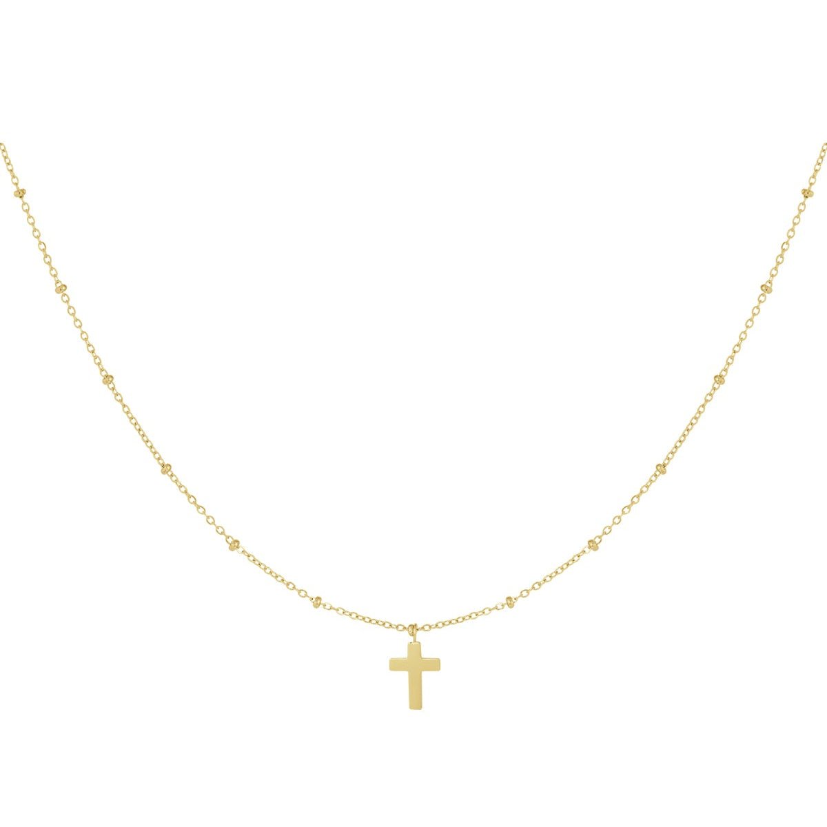 Halskette Kreuz - Goldfarbe Edelstahl - afHandmade