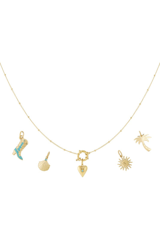 Herz mit Palme und Sonne DIY Halskette Mix and Match - afHandmade