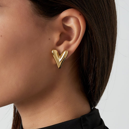 Herz - Ohrstecker aus Edelstahl - afHandmade