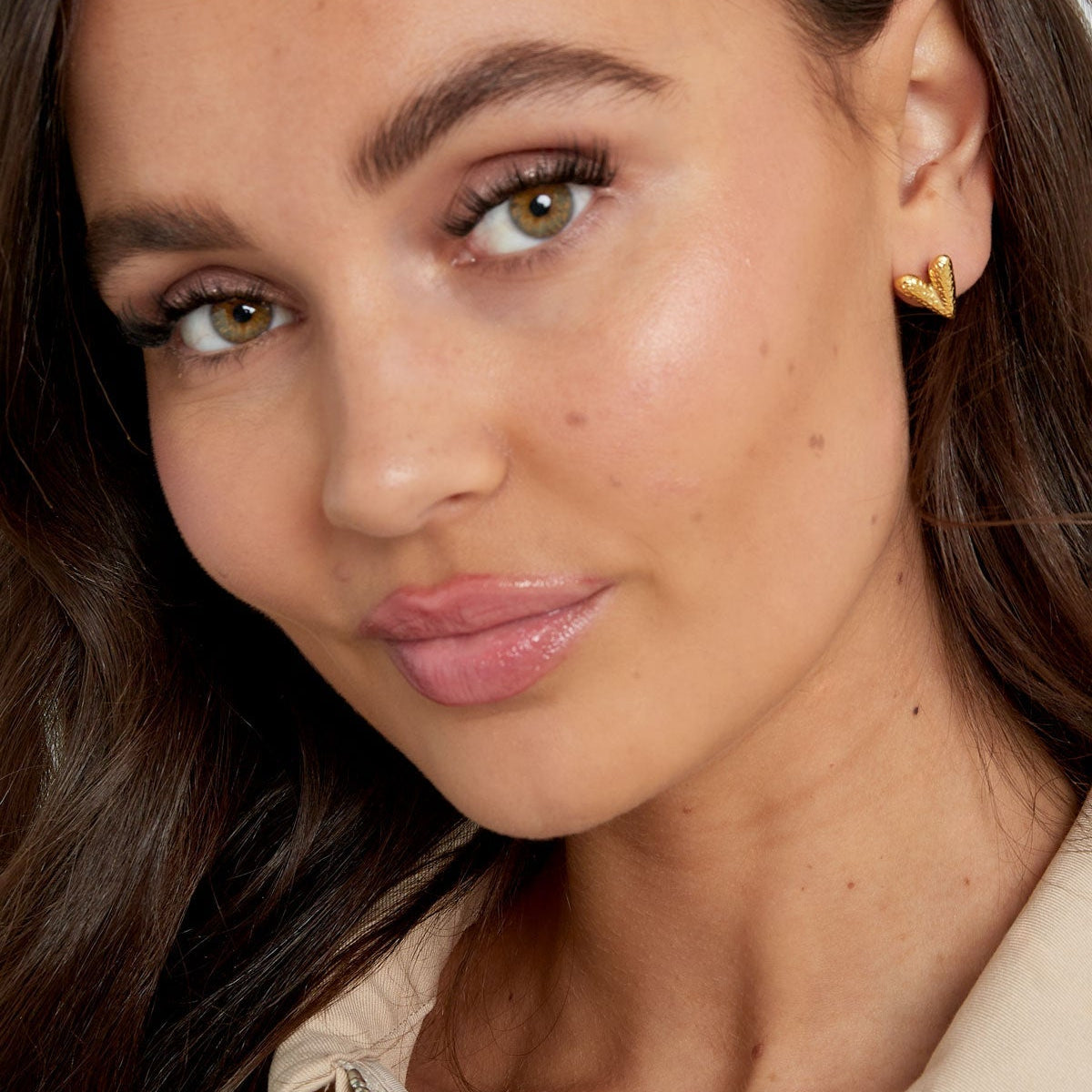 Herz - Ohrstecker mit Struktur - afHandmade