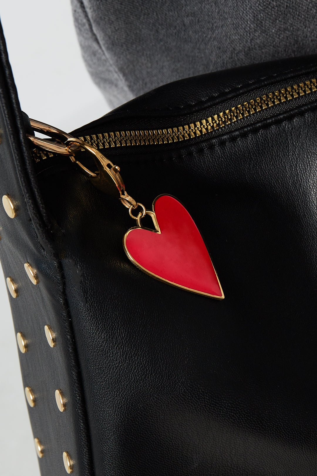 Herz Taschenanhänger Rot – Edelstahl 14 K vergoldet - afHandmade