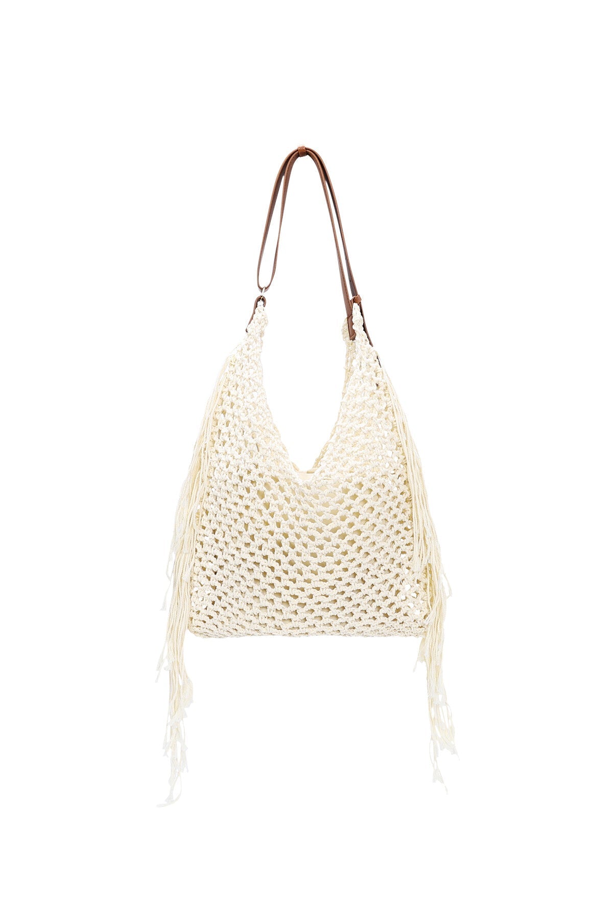 Hobo Strandtasche aus Baumwolle – Gewebte Sommertasche mit Kordelzug 33 x 40 cm - afHandmade