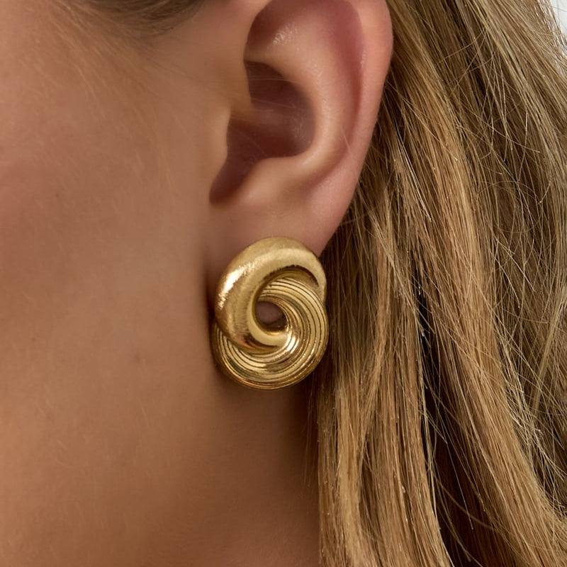 Infinity Twist Ohrringe - Goldfarben und silberfarbig - afHandmade