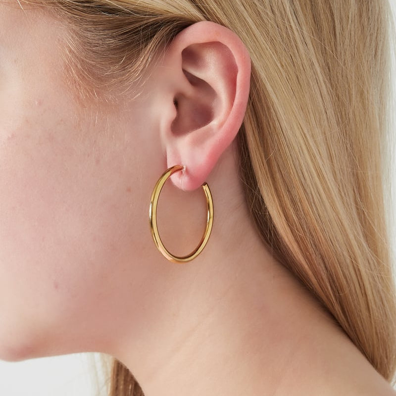 Klassische Creolen - Clip - Ohrringe - 4 cm - afHandmade