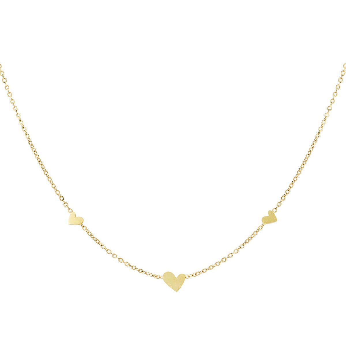Klassische Halskette mit Herzen – Goldfarbe - afHandmade