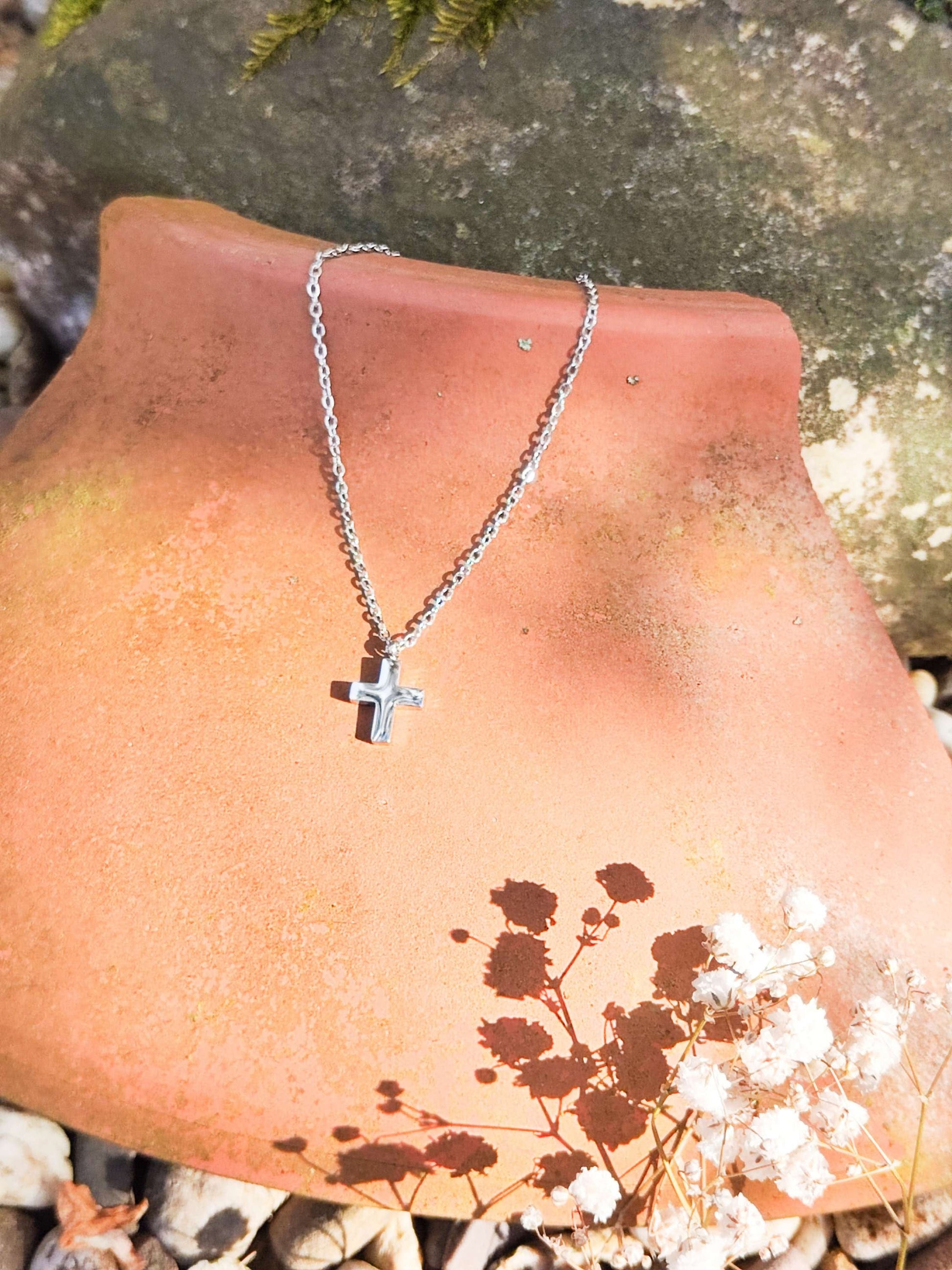 Kommuniongeschenk Halskette mit Kreuzanhänger - auf Wunsch personalisierbar - afHandmade