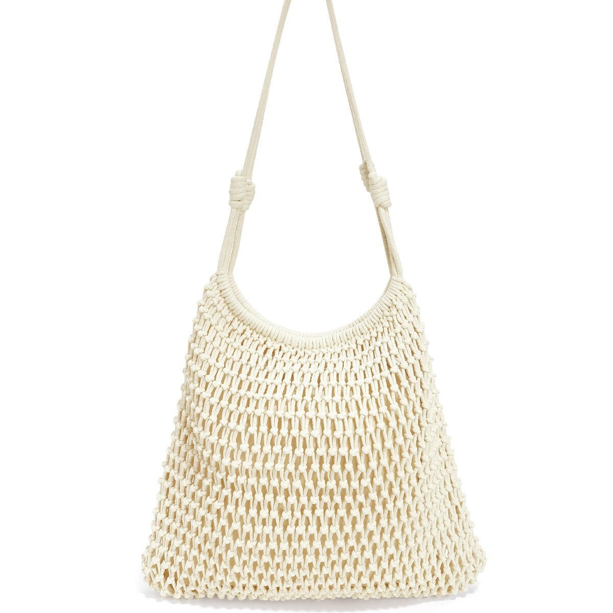 Lässige Strandtasche aus Baumwolle – Einfarbige gewebte Alltagstasche - afHandmade