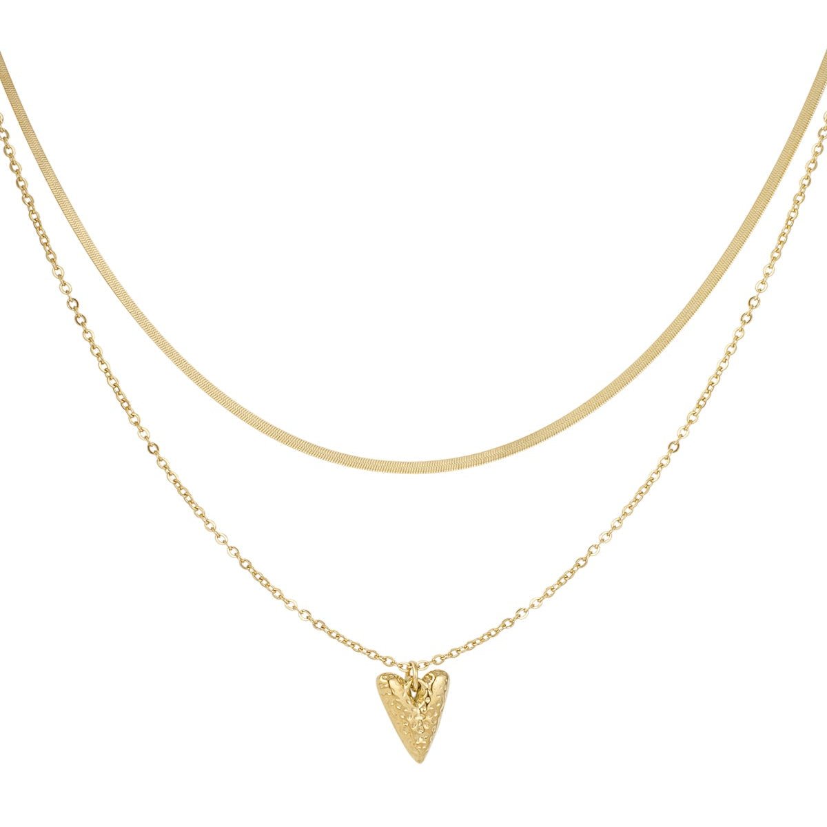 Lange Layering - Halskette mit Herzanhänger - afHandmade