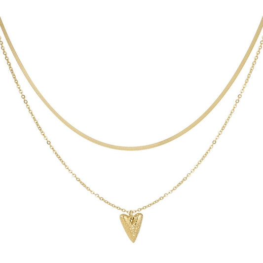 Lange Layering - Halskette mit Herzanhänger - afHandmade