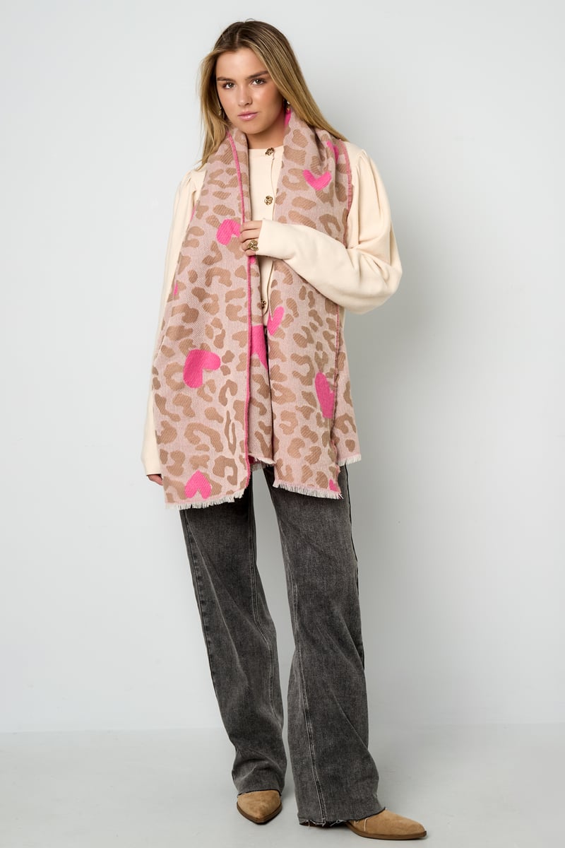 Leoparden Schal mit Herzen - afHandmade