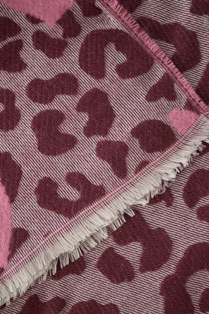 Leoparden Schal mit Herzen - afHandmade