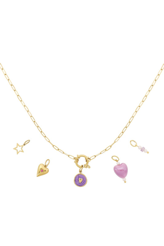 Lila Herz DIY Halskette - Mix and Match - afHandmade