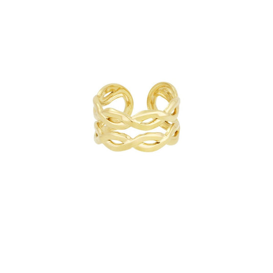 Mehrlagiger Wirbelring Edelstahl verstellbar – wasserfester Statement Ring Damen - afHandmade