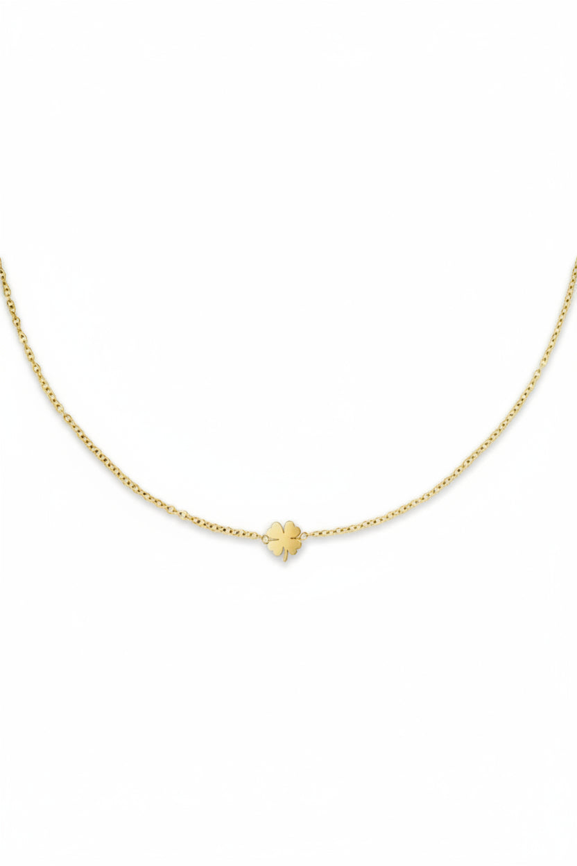 Minimalistische Halskette mit Klee - Anhänger - afHandmade
