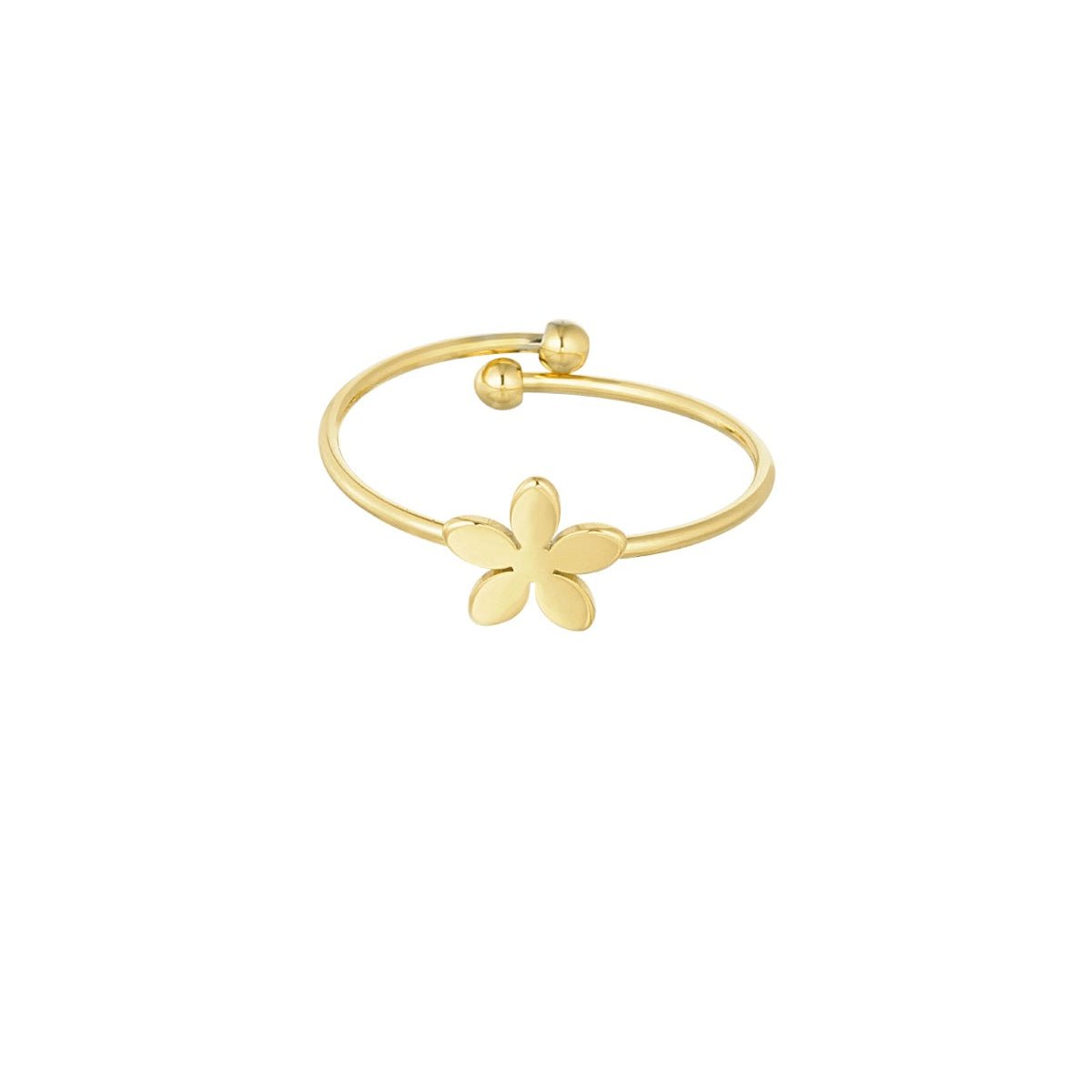 Minimalistischer Edelstahl Ring mit kleiner Blume – verstellbar & wasserfest Damenring - afHandmade