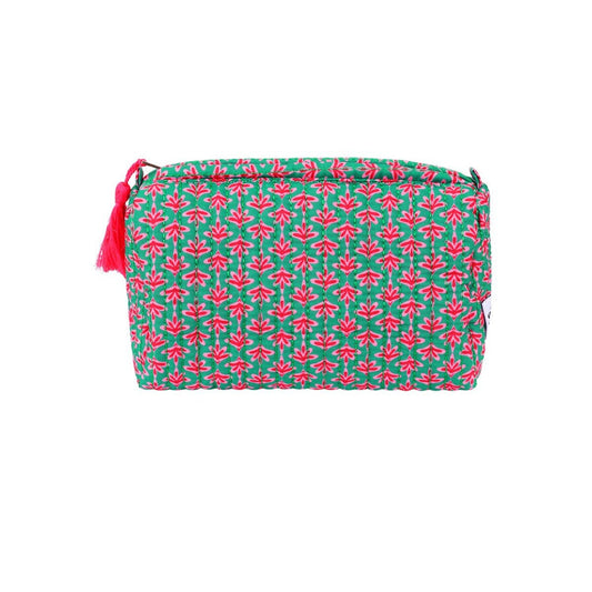 Mittelgroße Kosmetiktasche mit Blumenmuster – Beauty Bag - afHandmade