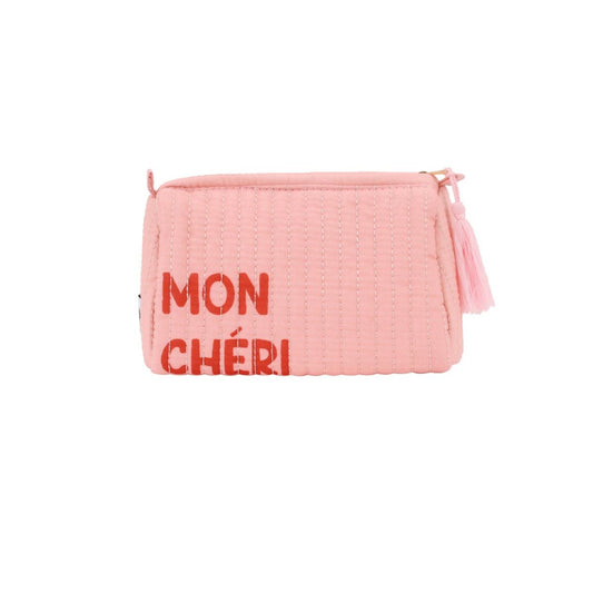 Mon Chéri Kosmetiktasche Klein – Kompakte Beauty Bag in Rosa oder Rot 19 x 12 x 8 cm - afHandmade
