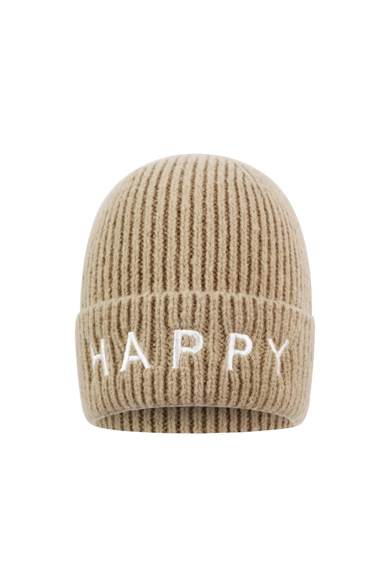 Mütze Damen mit Aufdruck "Happy" - afHandmade
