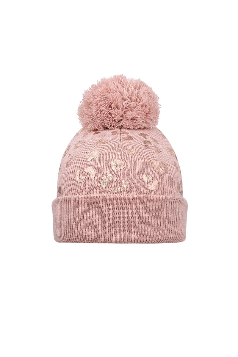 Mütze mit Tigerprint und Bommel für Kinder - afHandmade
