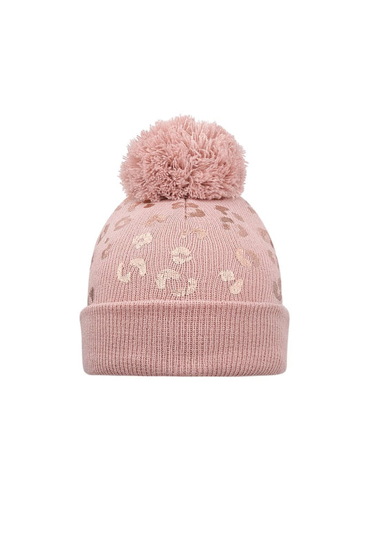 Mütze mit Tigerprint und Bommel für Kinder - afHandmade