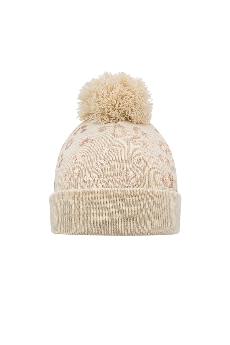 Mütze mit Tigerprint und Bommel für Kinder - afHandmade