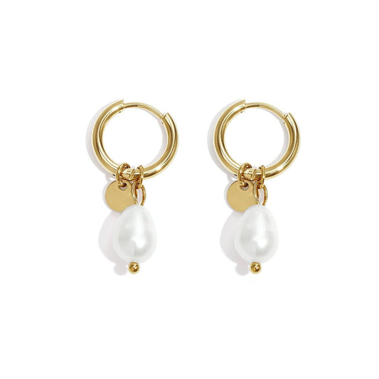 PERLA – Schlichte kleine Creolen mit dekorativer Perle - afHandmade