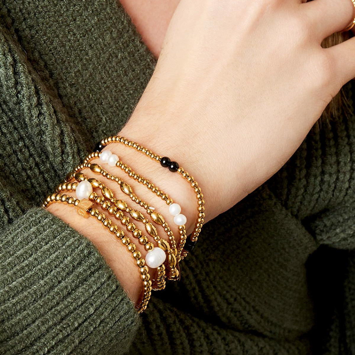 Perlenarmband Pearl Mix Goldfarben - afHandmade