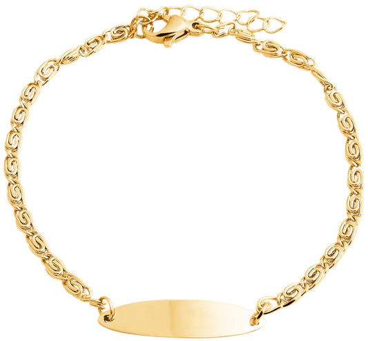 Personalisierter Schmuck, Armband aus Edelstahl goldfarbig mit Gravur