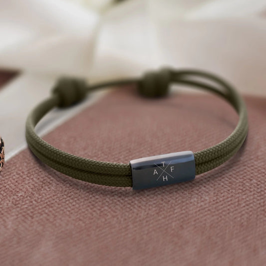 Personalisiertes Armband für Männer aus Segeltau mit Initialen - afHandmade