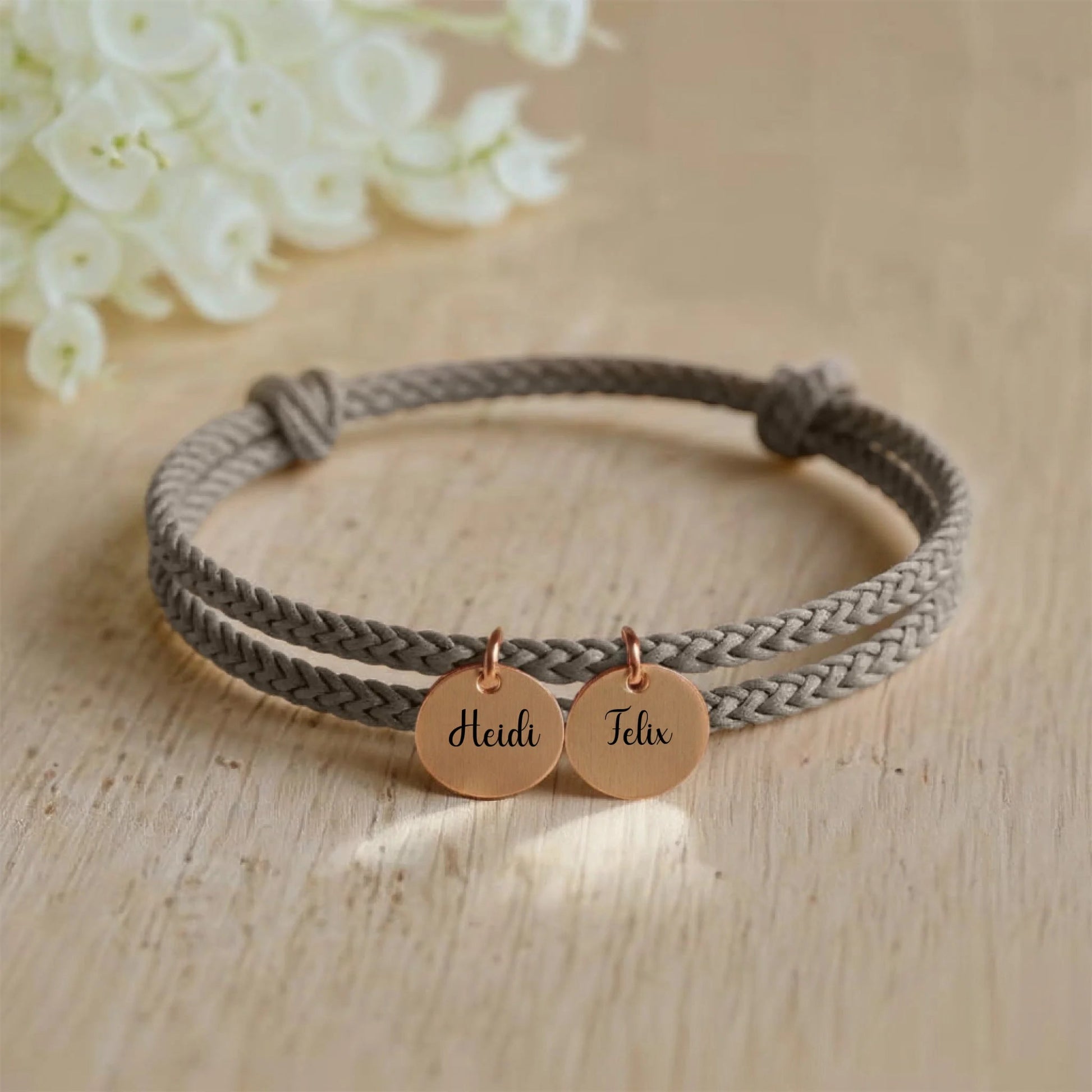 Personalisiertes Segeltau Armband mit individueller Gravur - afHandmade
