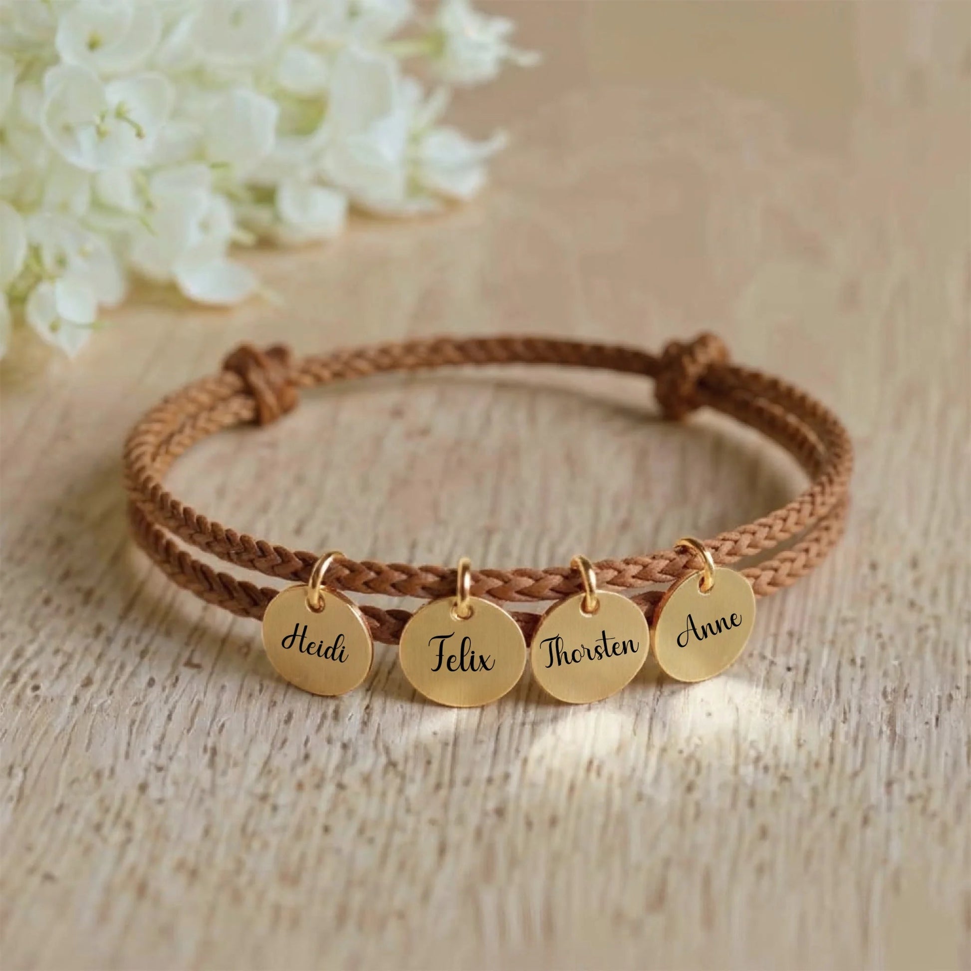 Personalisiertes Segeltau Armband mit individueller Gravur - afHandmade