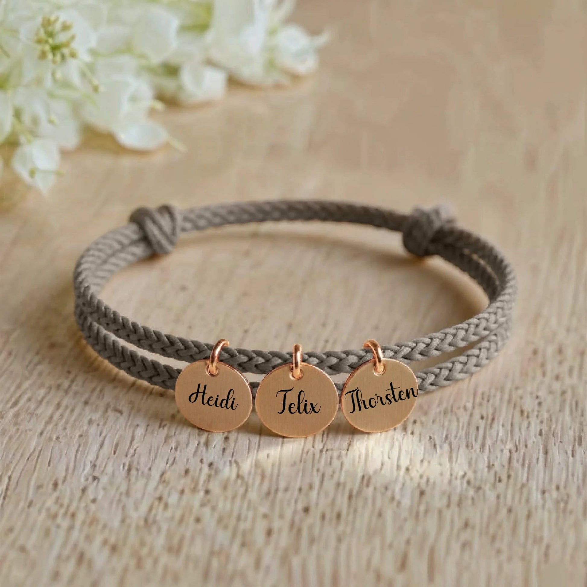 Personalisiertes Segeltau Armband mit individueller Gravur - afHandmade