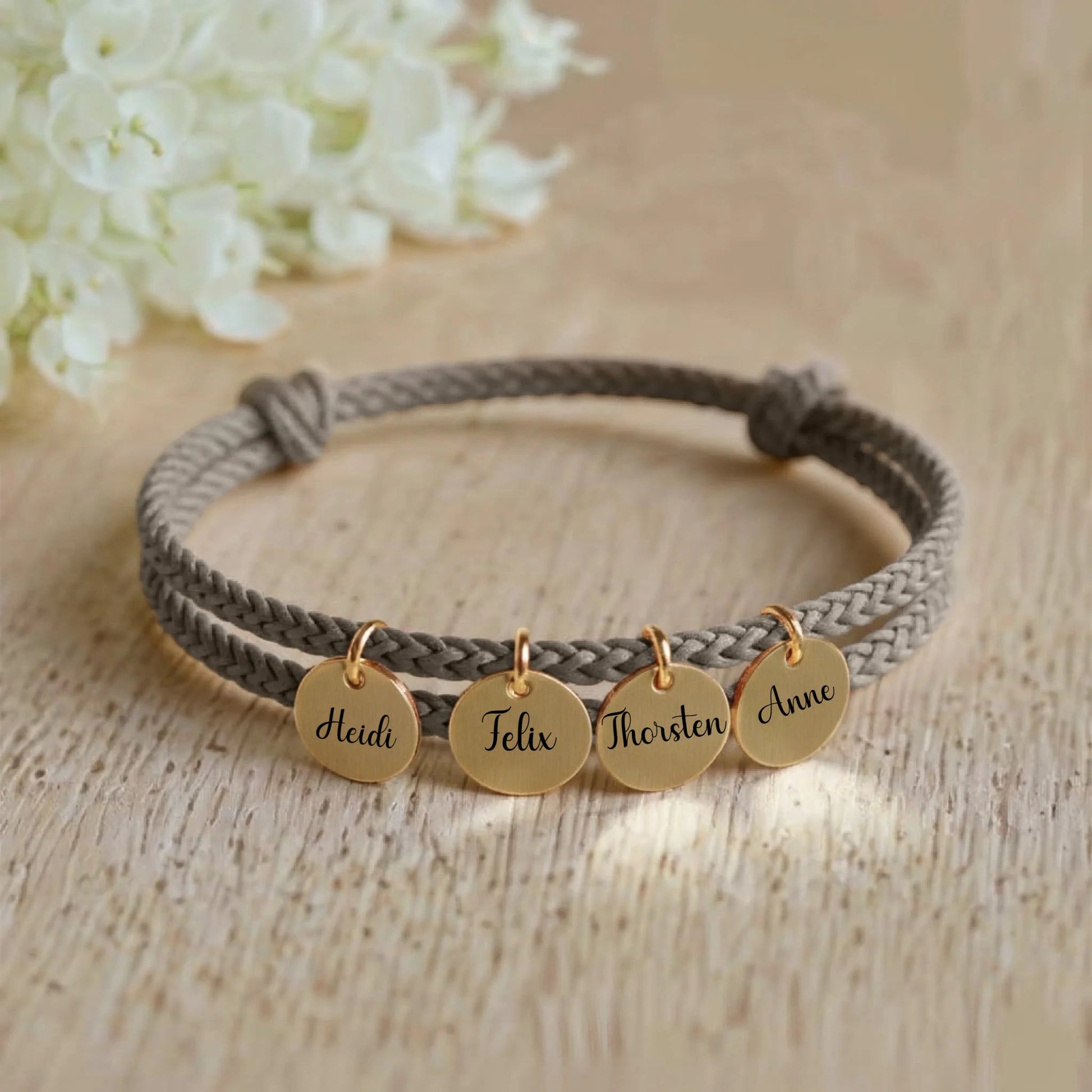 Personalisiertes Segeltau Armband mit individueller Gravur - afHandmade