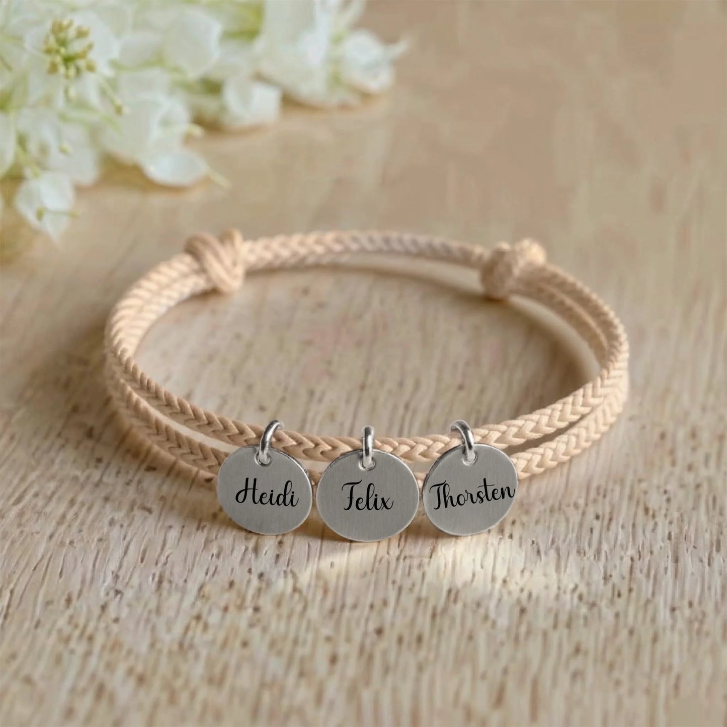 Personalisiertes Segeltau Armband mit individueller Gravur - afHandmade
