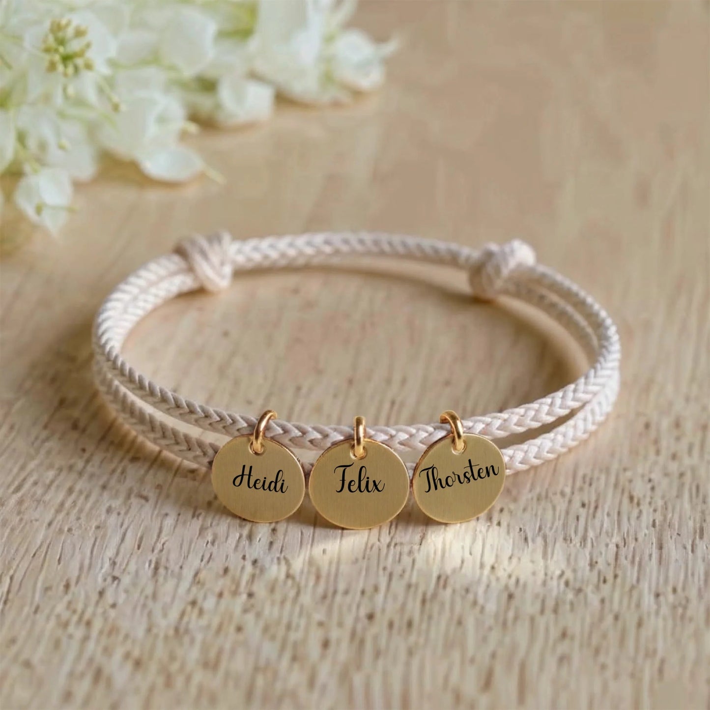 Personalisiertes Segeltau Armband mit individueller Gravur - afHandmade